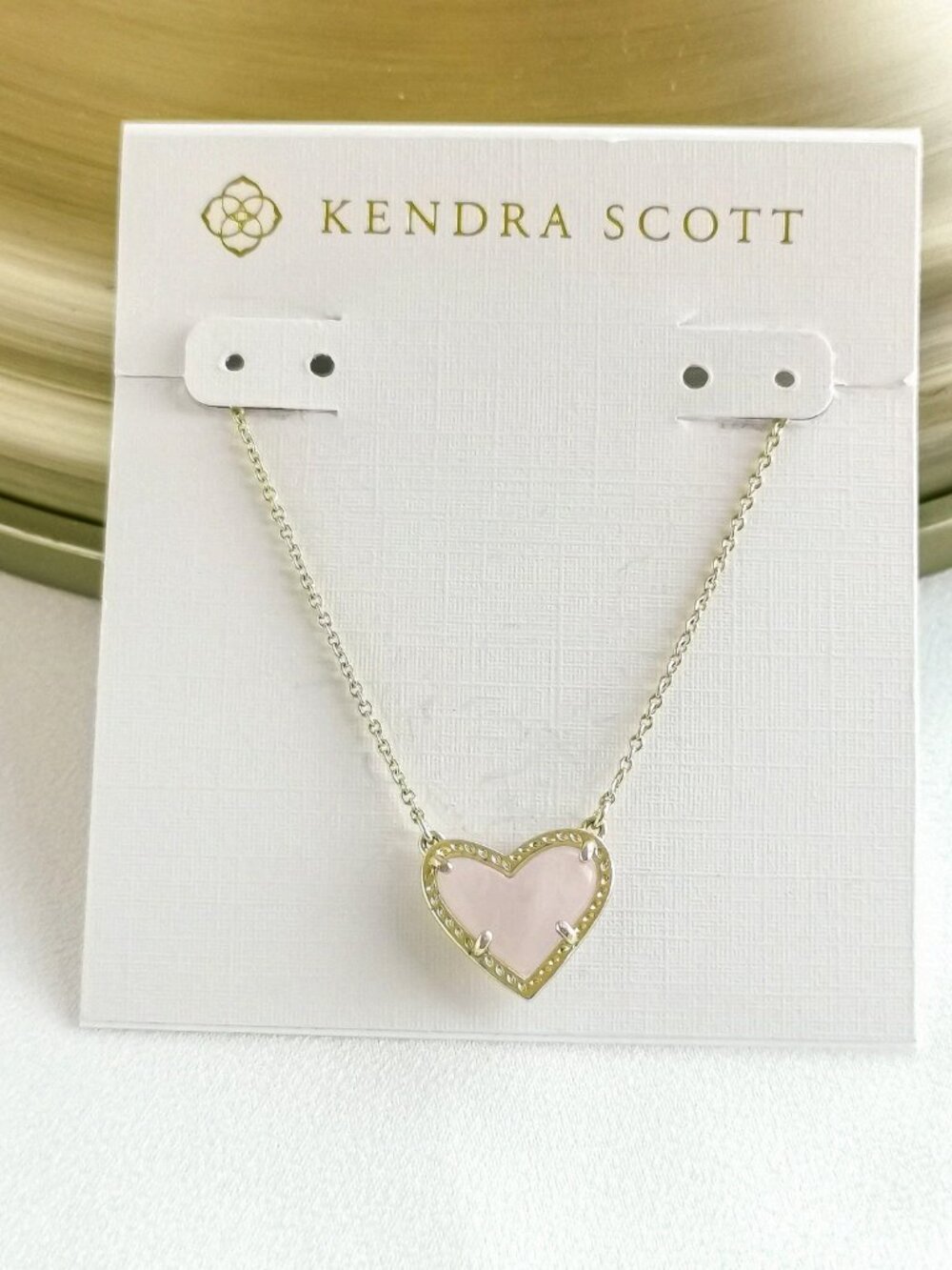 Kendra Scott Ari Heart Rose Quartz Necklace NEW